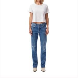 AMO Charlotte Straight Leg Mid Rise Jean 25